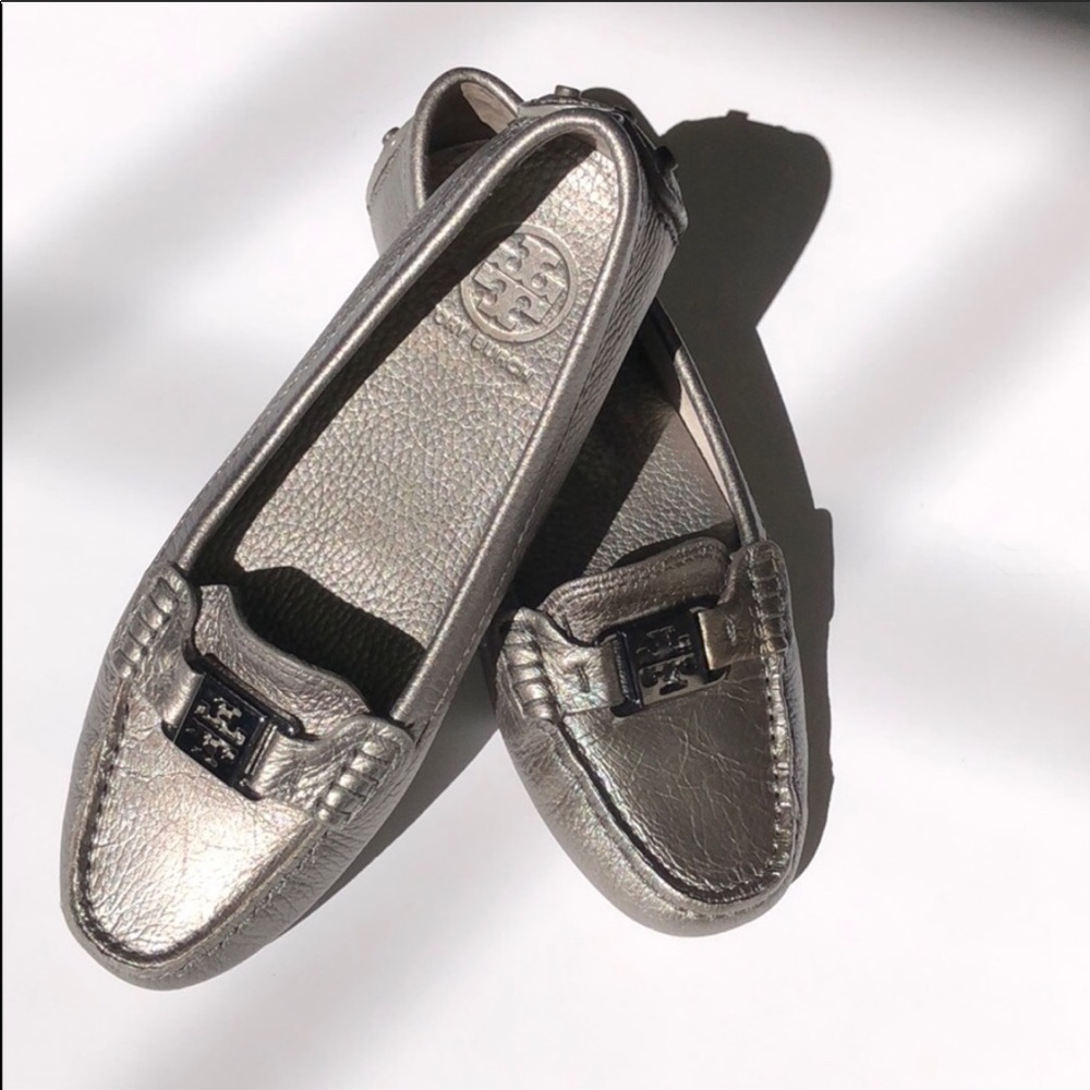 Tory Burch Silver Loafers 7.5